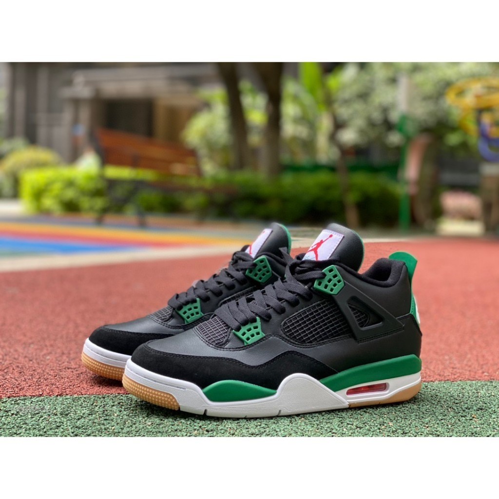 u 2024 Ready stock N i k e SB x Air Jordan 4 Retro Negro Verde Zapatos De Los Hombres Y Las Mujeres AJ4 Baloncesto DR5415 267 o Shopee Mexico