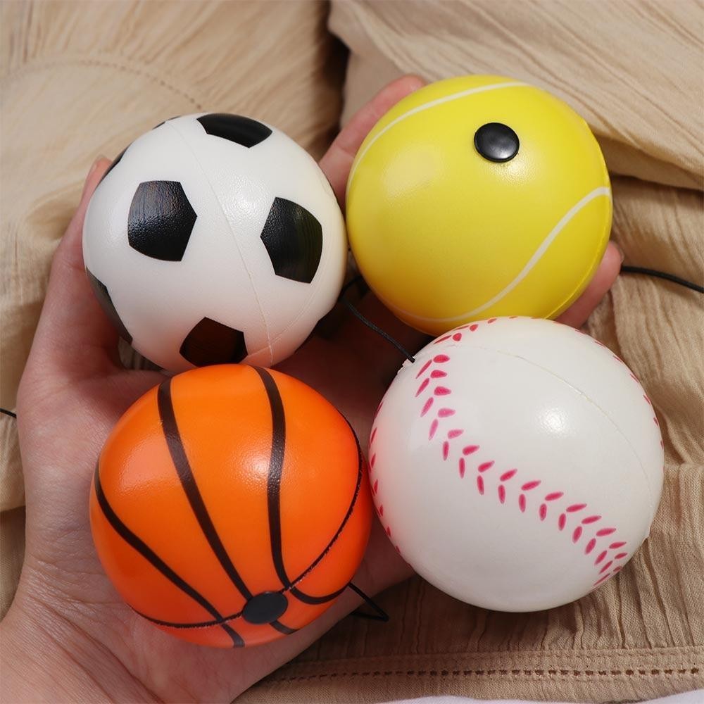 Set De 2 Pelotas De Rebote Con Muñequera Elástica – Rojo Y Amarillo, Ejercicio Para Dedos Y Coordinación