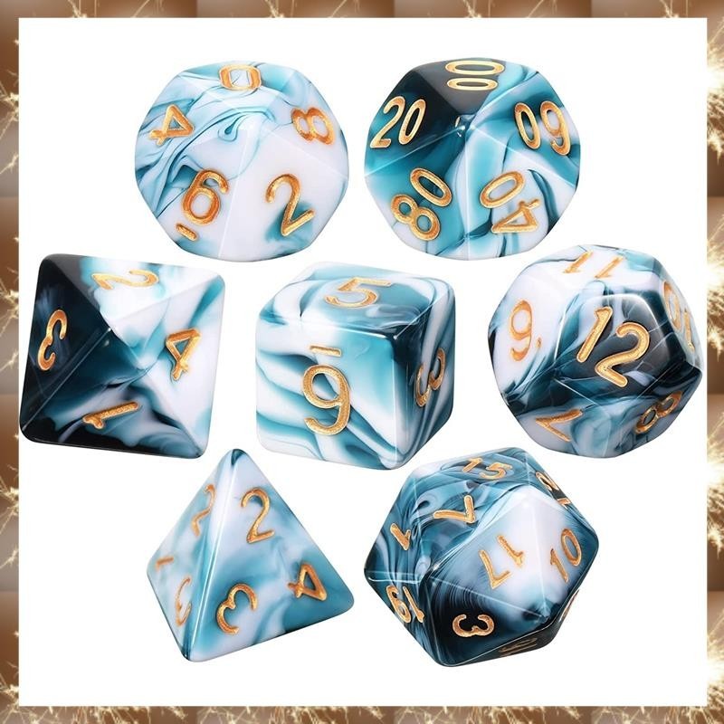 Juego De 7 Dados DND Negros – Para Dungeons & Dragons, Pathfinder Y Juegos De Rol