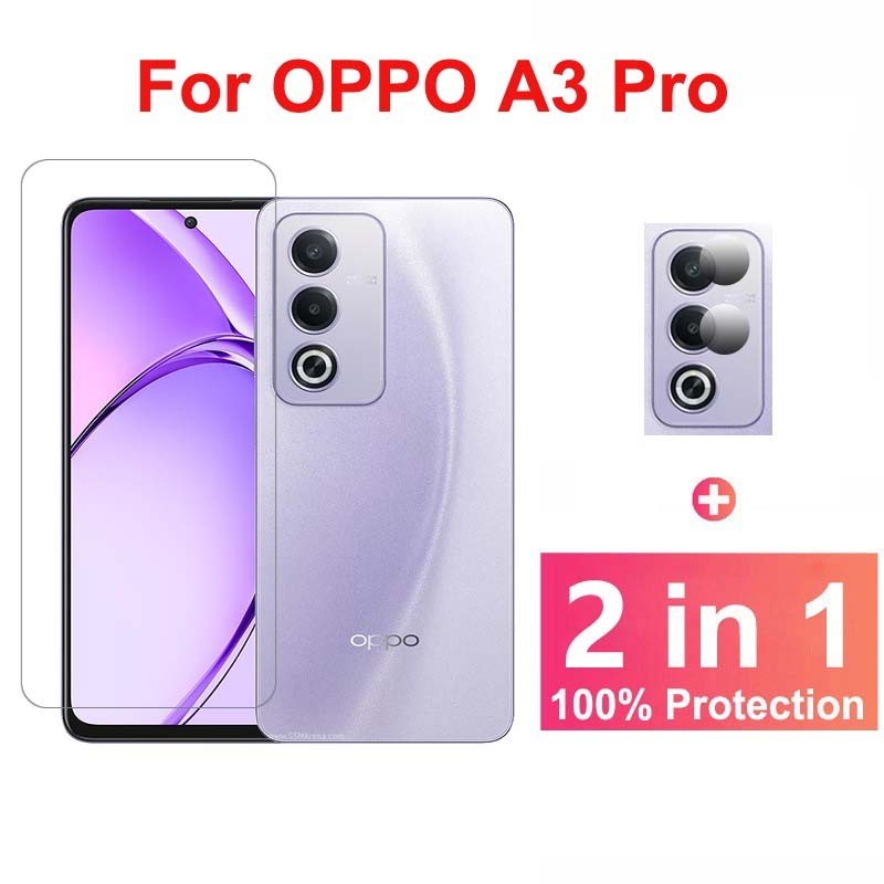 Para OPPO A80 5G Mica Protector De Pantalla Vidrio Cristal Templado 9D 2 En 1 Para OPPO A3 Pro