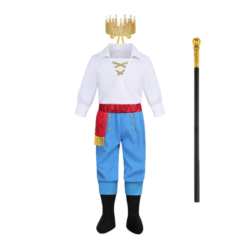 Sirenita Príncipe Eric Cosplay Disfraz Para Niños Niño Azul Blanco Traje De  Cuerpo Halloween Navidad Recién Nacido Ropa De Bebé Conjunto