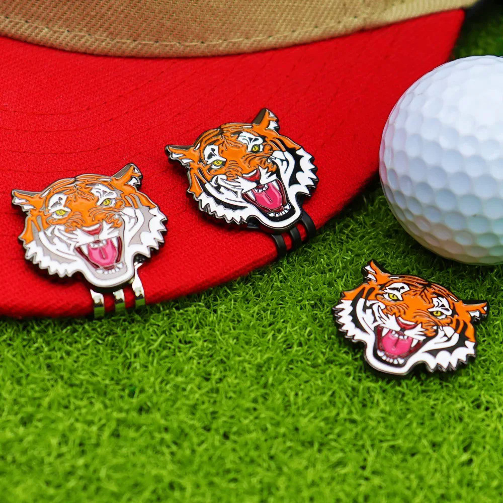 New Golf Supplies Accessories Ball Marker Hat Clip Creative Tiger Mark