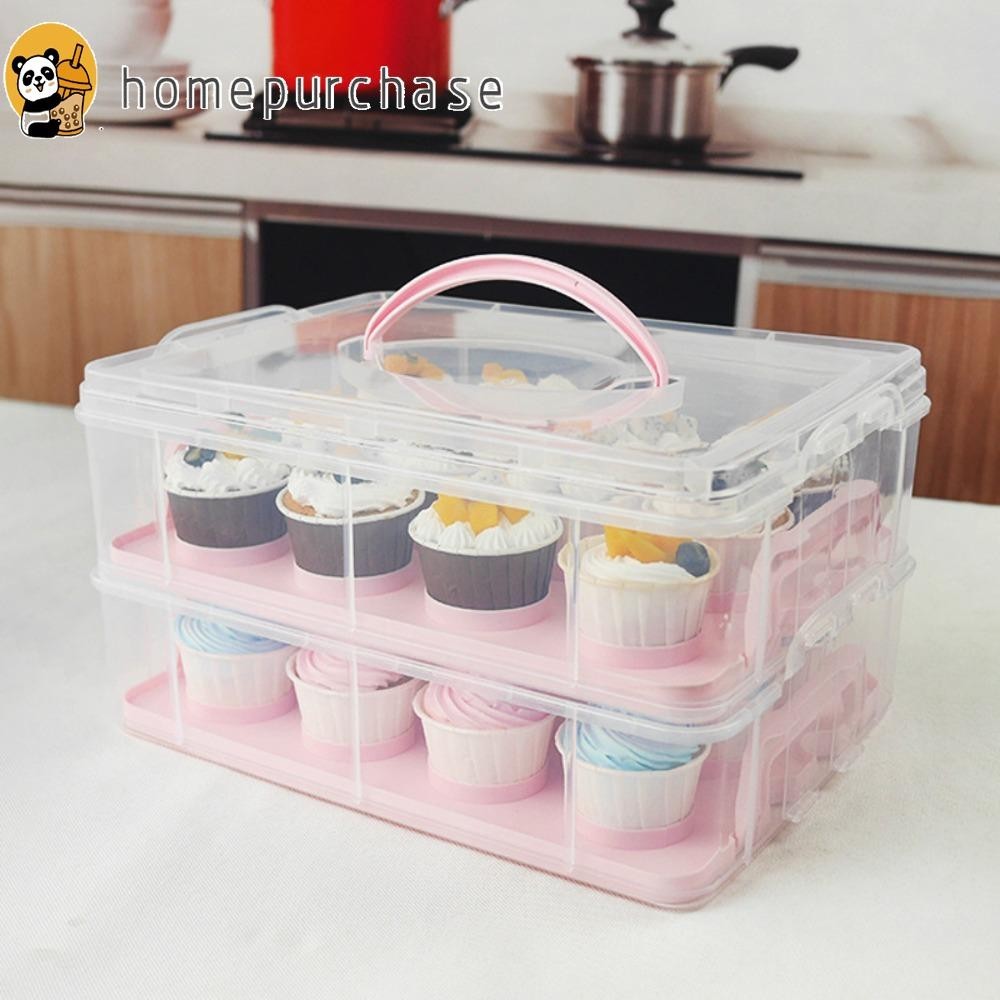 Caja Portadora De Pasteles De Plástico Con Tapa Bloqueable – Contenedor Transparente Para Cupcakes | Whitefurze