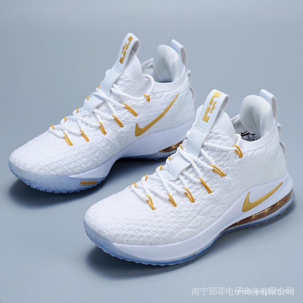 Tenis deportivo para hombre Nik E Lebron 15 bajo Lbj15 Tenis blanco