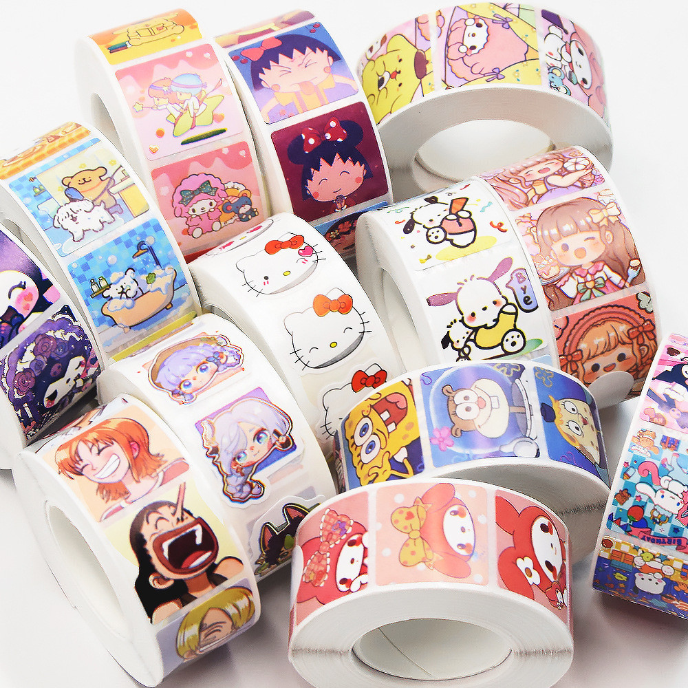 500 Unidades De Pegatinas De Dibujos Animados De Sanrio Etiquetas De ...