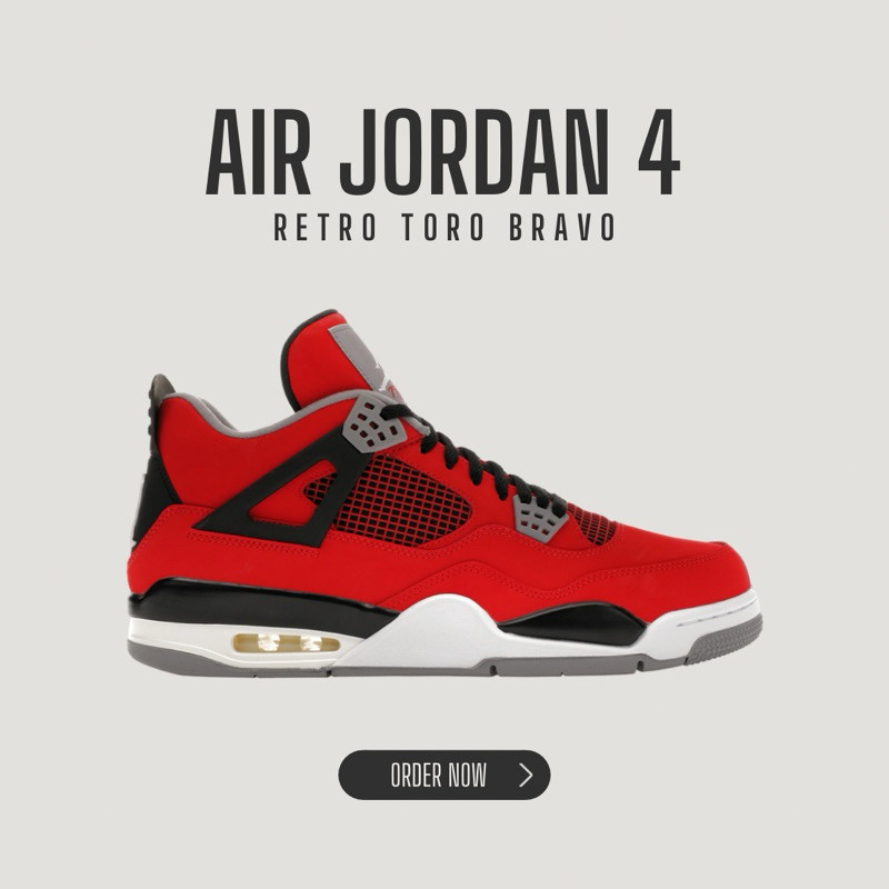 Air Jordan 4 Retro Toro Bravo 308497 603 Zapatillas De Deporte Shopee Mexico