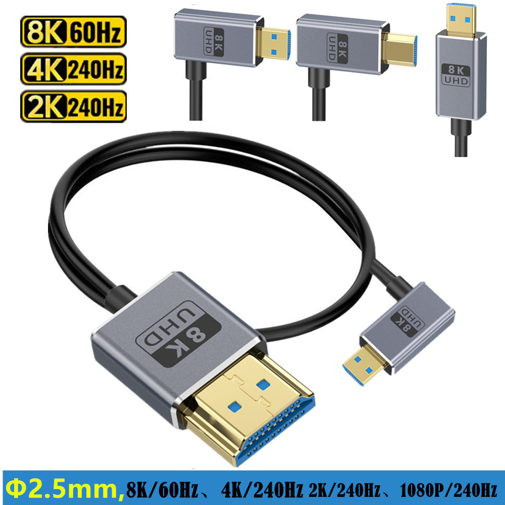 Od2.5Mm Cable Coaxial Hdmi2.1 A Micro Hdmi Cable De La Camara Digital 8k 60hz 4k 240hz 30cm 60cm 120cm Shopee Mexico
