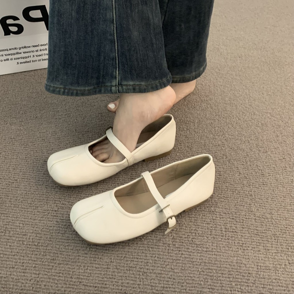 kasut perempuan Zapatos Planos Y Suaves De Noche Individuales De Resma  Para Mujeres En Primavera Y Otoño Suelas Blandas Con Dedos Divididos