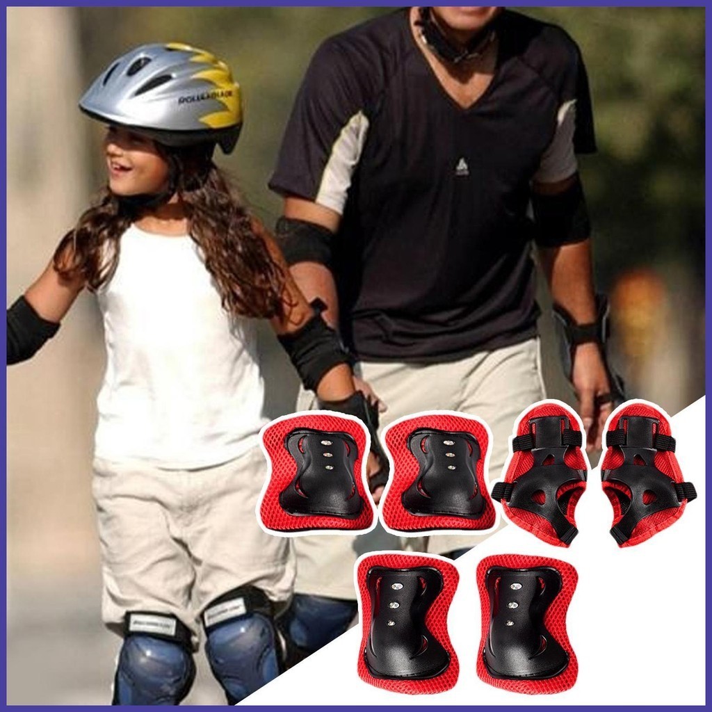Casco Y Rodilleras Niña Kit Protección Niños Piezas (Coderas