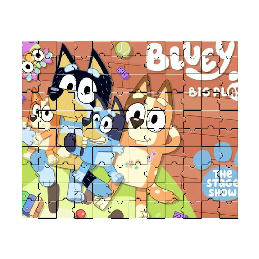 Bluey juguetes, rompecabezas de papel de dibujos animados, juguetes de ...
