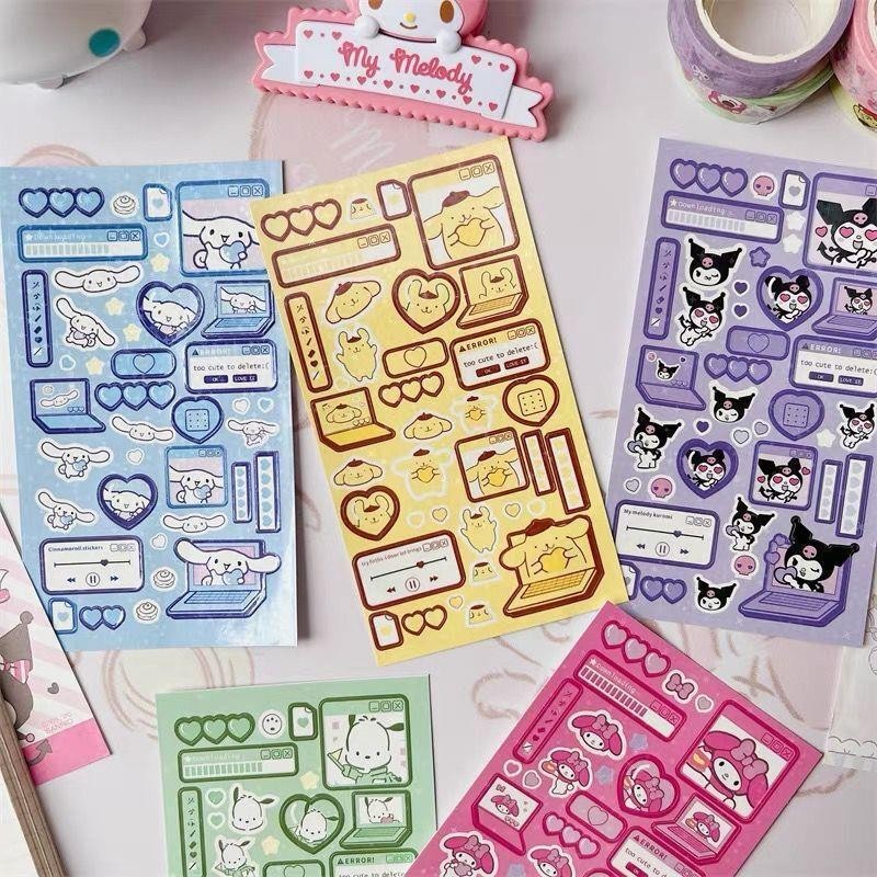 Pegatina Láser De Dibujos Animados Lindo Sanrio Diy Tarjeta Adhesiva ...