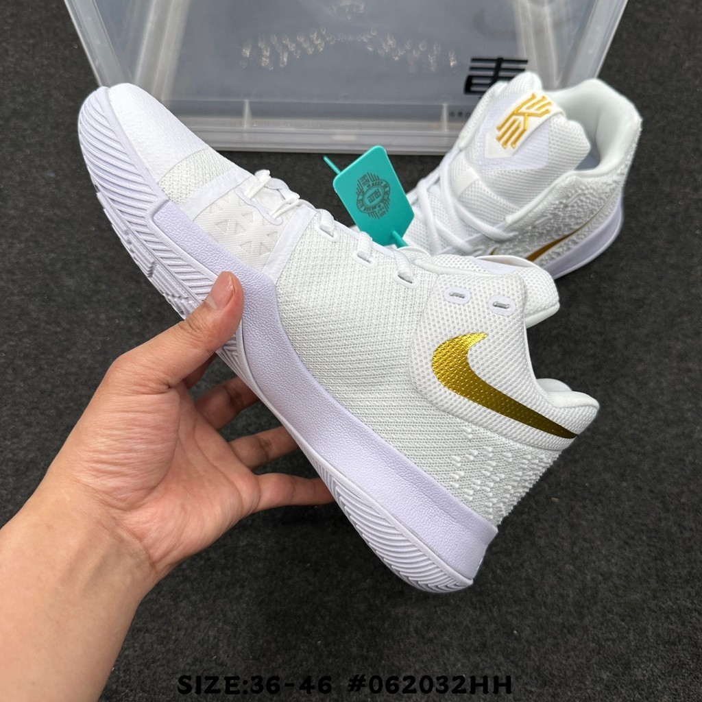 Nike kyrie 3 white gold deals