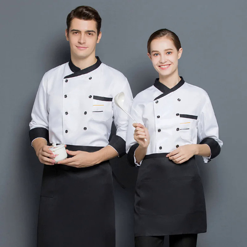 Chamarra De Chef Vestidos De Trabajo Hombres Uniforme Camisa De