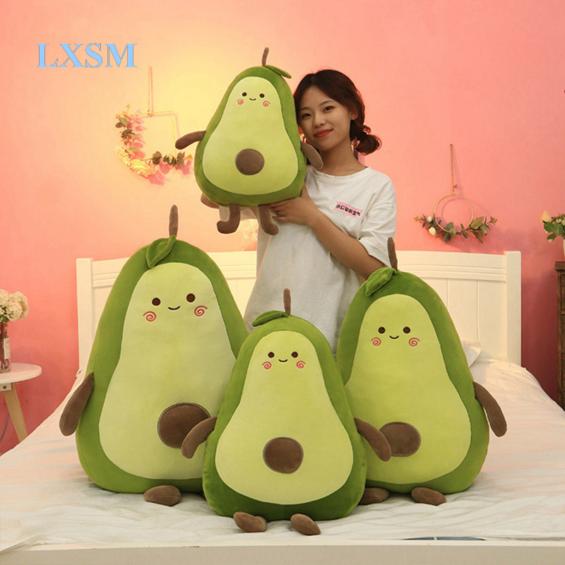 LXSM 35 50 70 90cm Aguacate Peluche Muneca Regalo De Cumpleanos Fruta Peras Crema