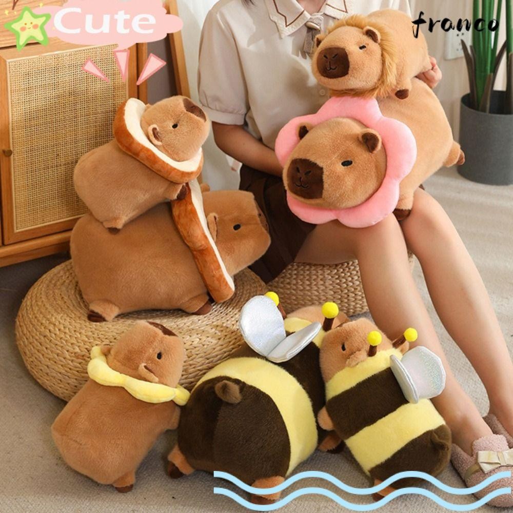 FRANCO Simulación Muñeca Capibara , Peluche Capybara 25/35cm , Decoración  Del Hogar Kawaii Sofá Almohada Transformación Animal De Dibujos Animados ...