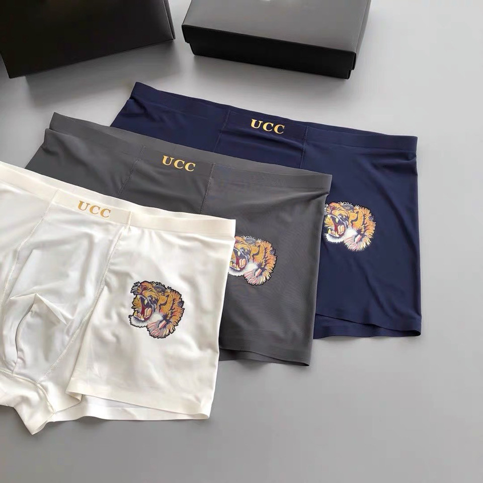 Gucci.0 Boxer Para Hombres De Seda De Hielo Estilo Delgado Transpirable Sin Costuras 00.1 Shopee Mexico