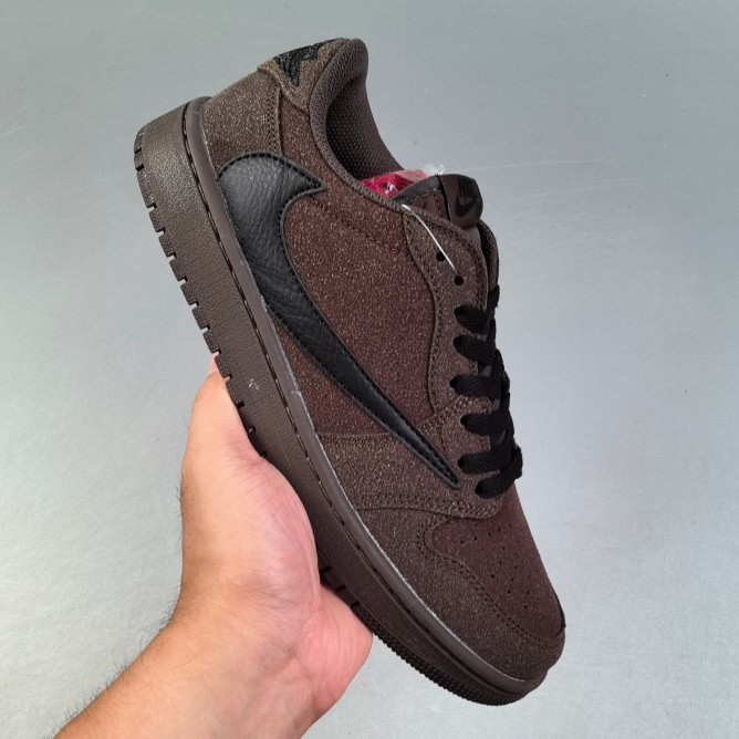 Travis Scott X Velvet Brown Lowtop Negro Marron Barb Joint Joe 1 Low State Dark Coffee Barb Joint Basketball Shoes Shopee Mexico