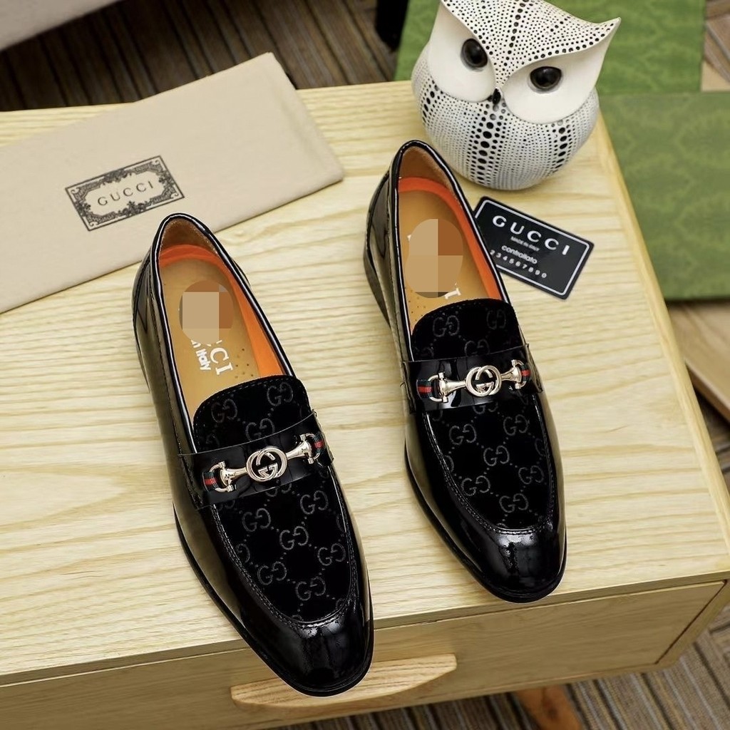 GUCCI 2024 nuevos zapatos de cuero para hombres horse rank casual zapatos casuales zapatos de hombre de negocios ropa formal britanica moda cuero genuino pedal mocasines IF5E Shopee Mexico