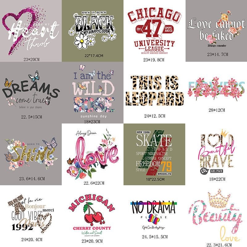 Parches de letras de moda para planchar, patrones de impresión de ropa ...