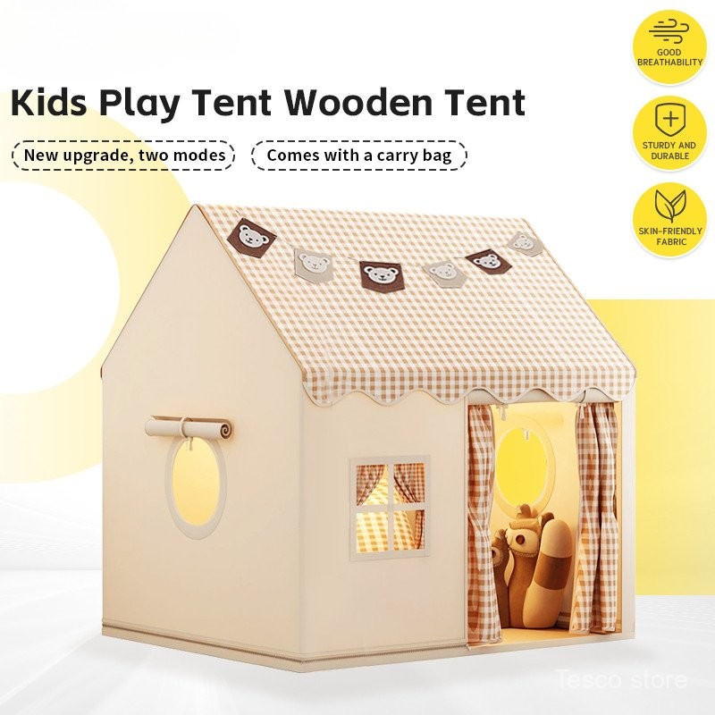 Tienda De Juegos Infantil Portátil, Casa De Tela Suave Con Alfombra, Luces De Estrellas Y Decoraciones, Para Interior Y Exterior, Fácil Montaje (Rosa, 100x120x130 Cm)