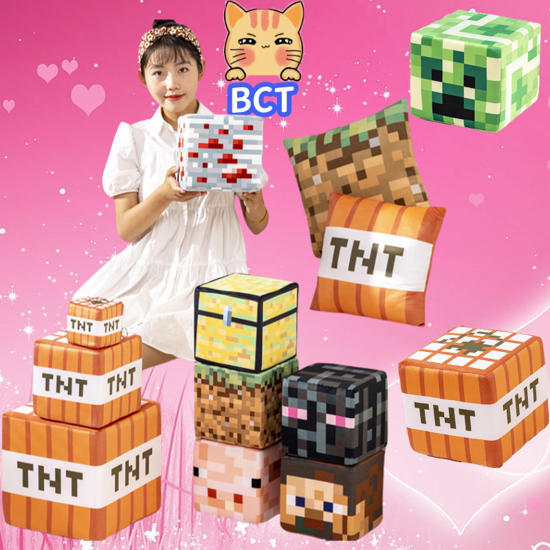 BCT En stock Minecraft Bloque De Juguetes De Peluche Creeper Steve ...