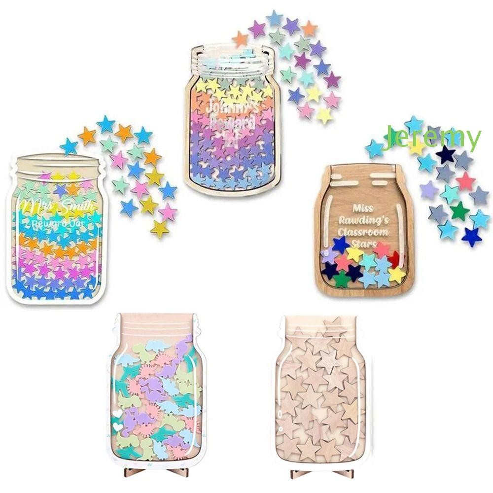 Tarro De Recompensas De Madera Con Estrellas Magnéticas – Tabla De Comportamiento Infantil Para Motivar Y Educar En Casa O Aula