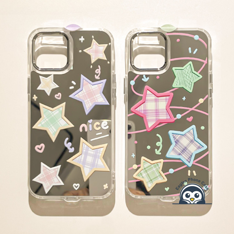 Espejo De Estrella De Celosía De Estilo Coreano Celular Funda Blanda ...