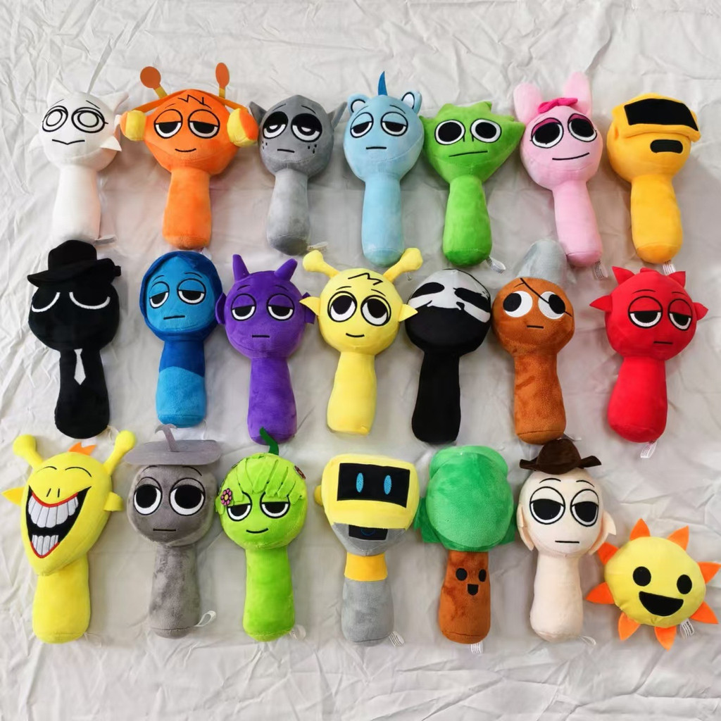 Peluche Sprunki Wenda Y Gris – Set De 2 Figuras De 25.4 Cm, Suaves Y Ligeros, Regalo Para Fans De Juegos Y Cumpleaños