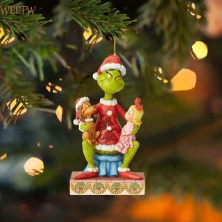 Adornos De Navidad Del Grinch - Pack De 10 Piezas Acrílicas, 8 Cm, Con Cuerda Para Colgar, Decoración Divertida Para El Árbol