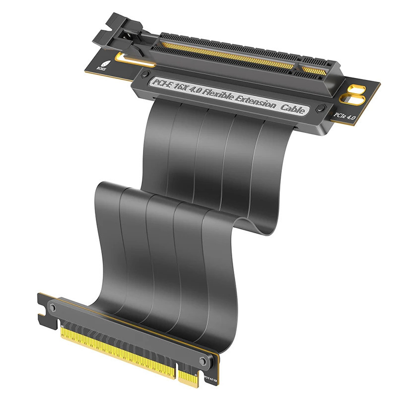 Ciciglow Cavo Riser PCIe 4.0 X16 30cm - Schermato, 90° Per Montaggio Verticale GPU - 5