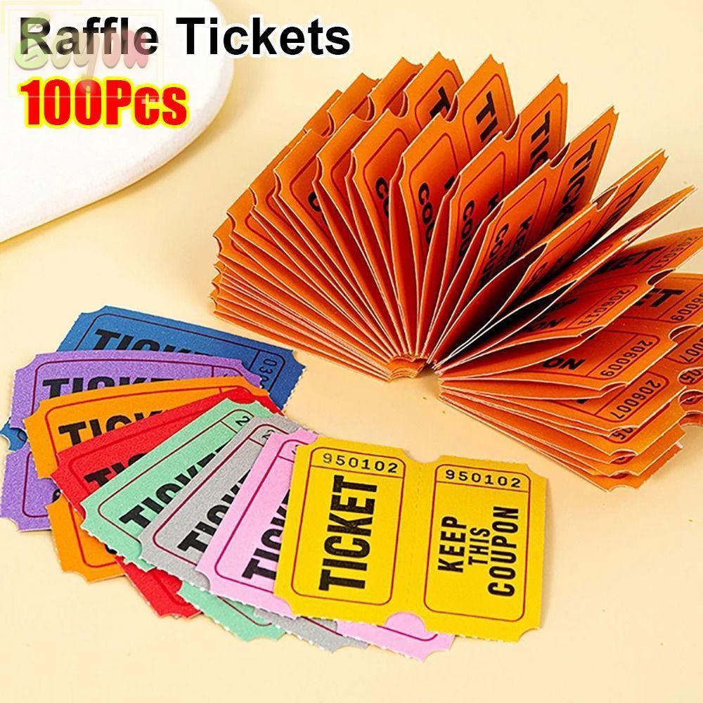 ECYOU 100Pcs Raffle Tickets , Etiquetas De Papel Único Para La ...