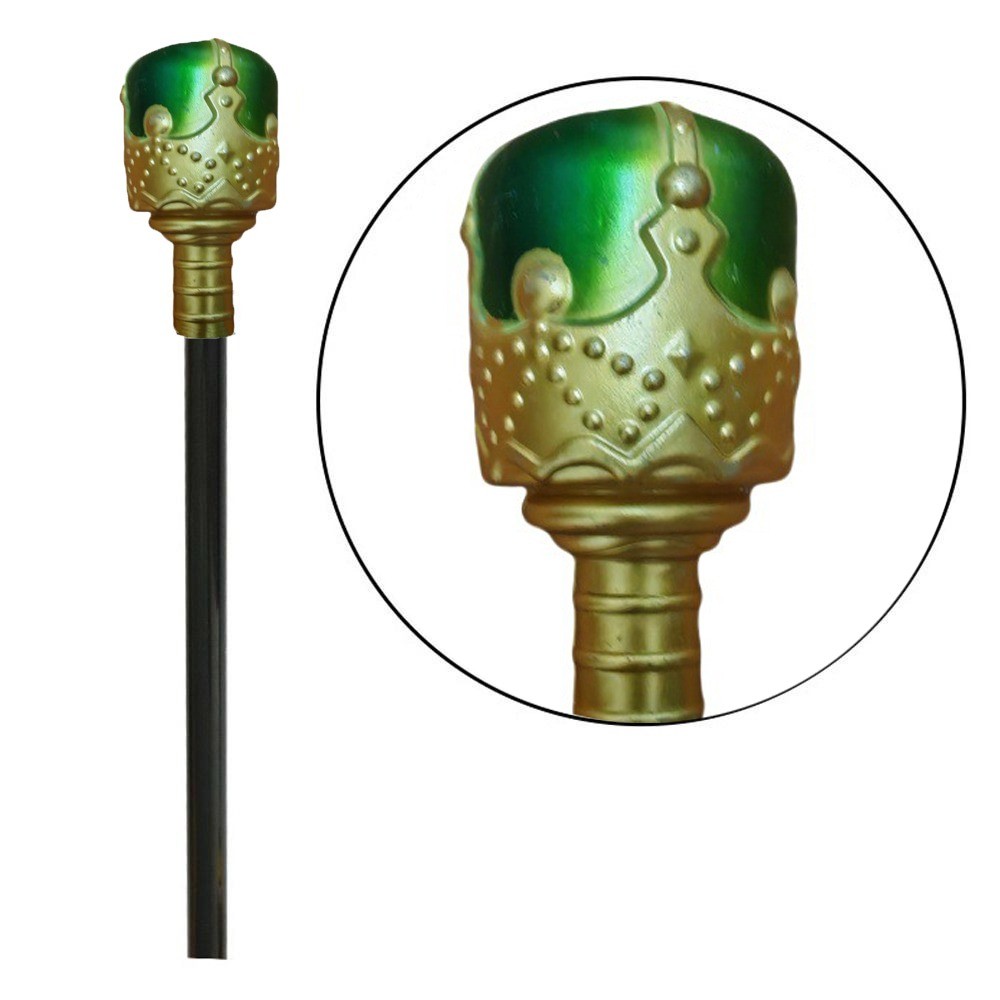 Pack De 2 Cetros De Rey Y Reina Con Gema Azul – Bastón De Halloween Y Disfraz Para Brujas, Magos Y Cosplay, 75 Cm De Plástico