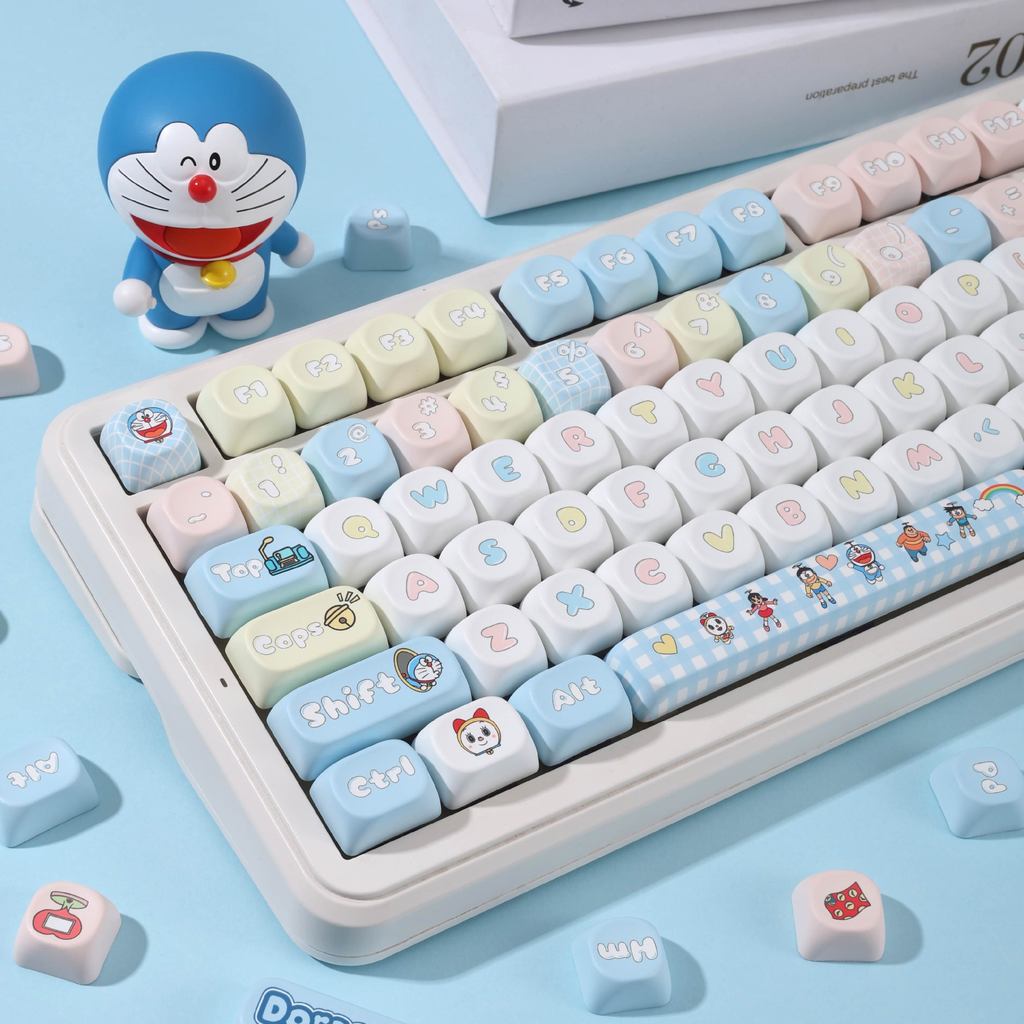 Doraemon Keycap Moa Altura Pbt Sublimación Chica 68 75 87 98 104 108 ...