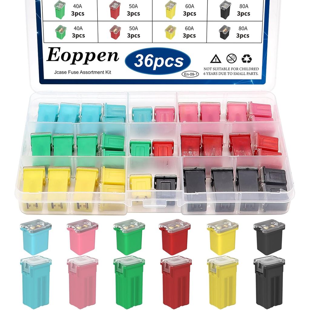 36Pcs Jcase Fuse Car Fuses Assortment Kit Automotive Tall/Standard and ...