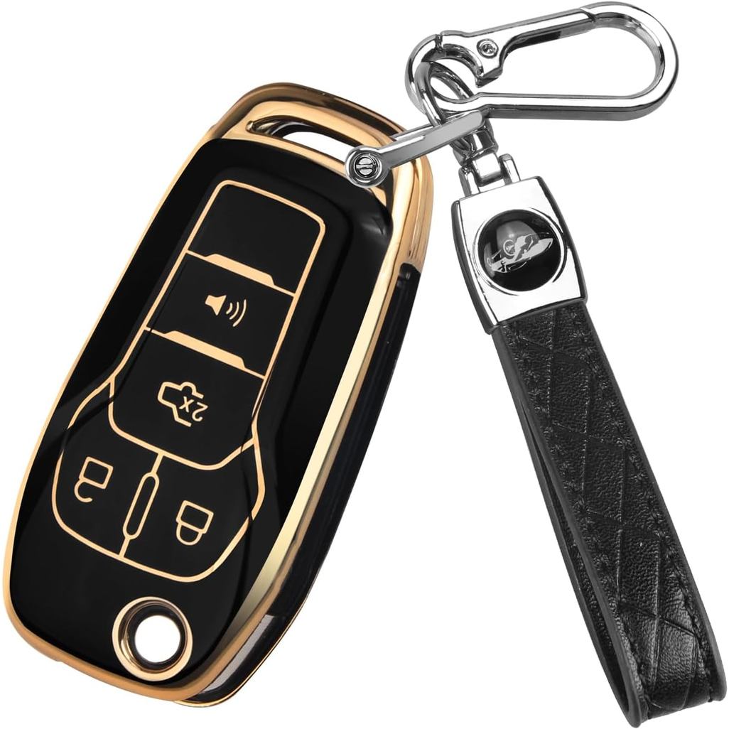 Cover per Chiave Auto in Silicone Compatibile con Ford a 3 Tasti Keyless Go Custodia Protettiva