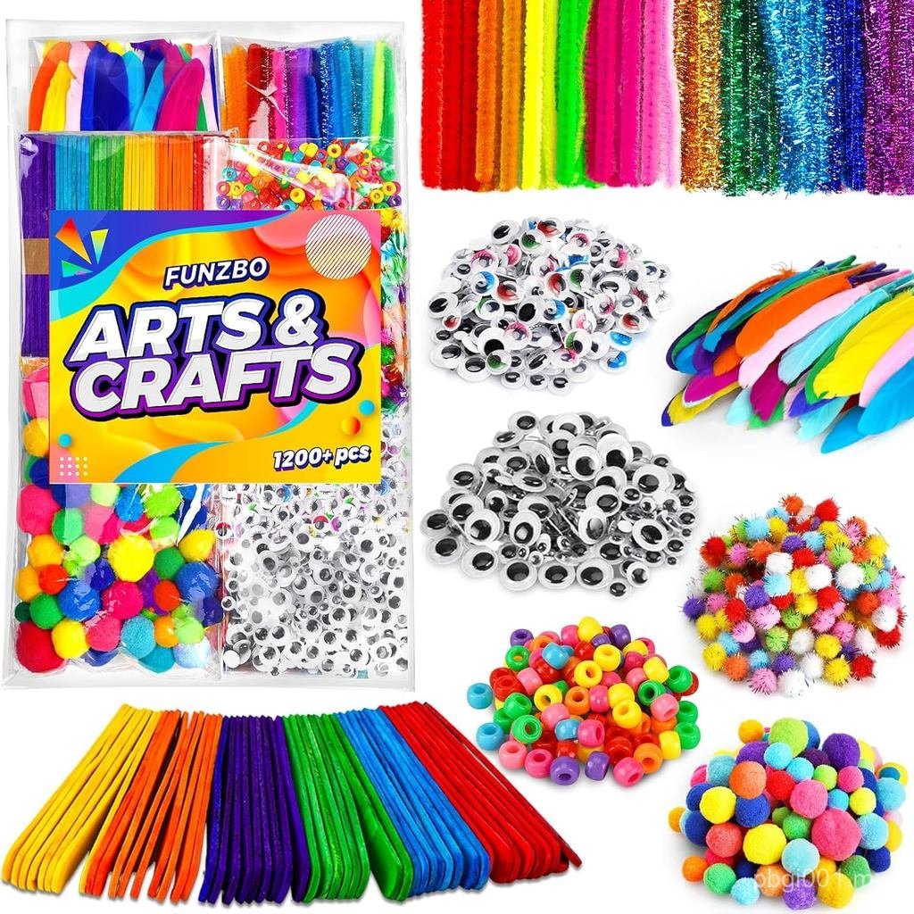 FunzBo Kit de fournitures d'art et d'artisanat pour enfants de 4, 5, 6