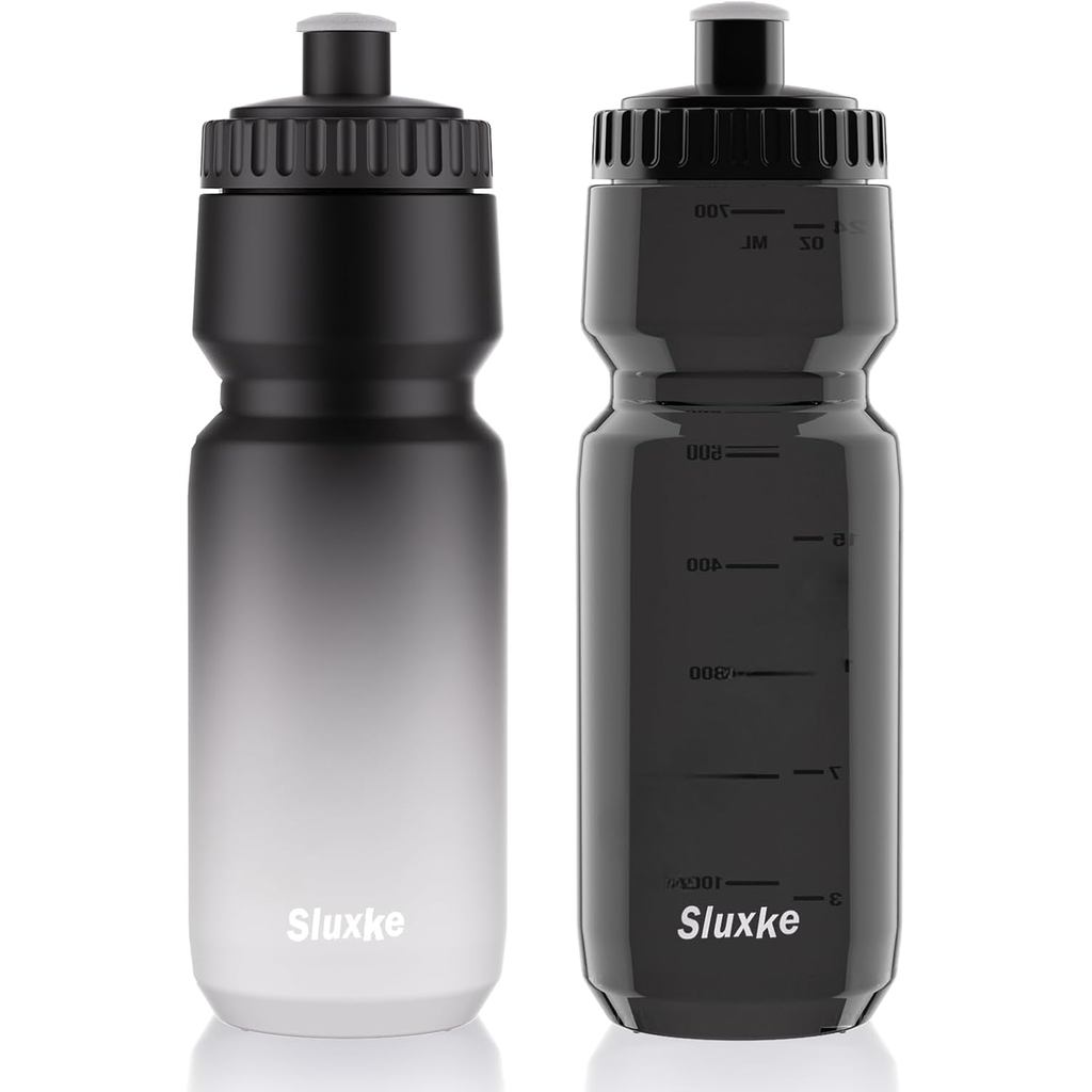 Squeeze Water Bottle 32oz, 2Pack Bike Water Bottle Leak Proof, 1000ml ...