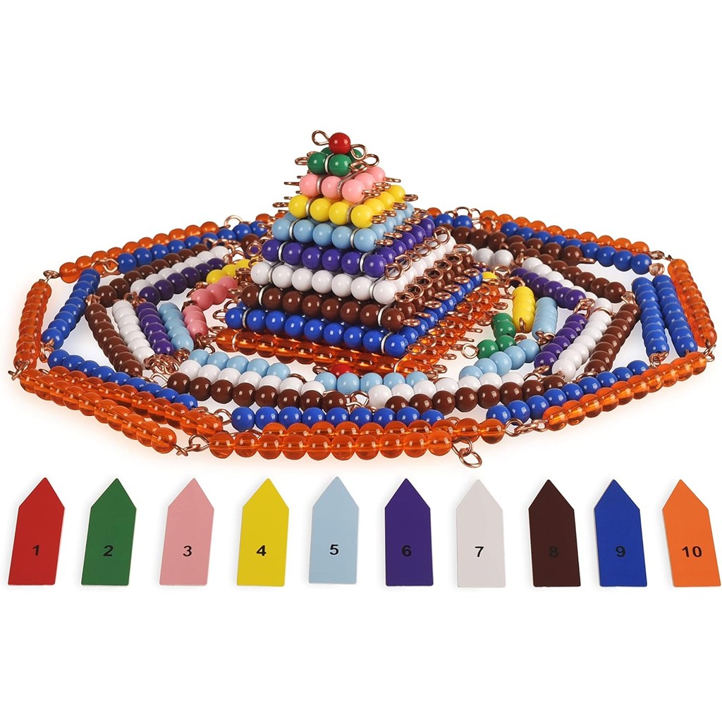 Bohs Montessori Cadenas De Cuentas Y Cuadrados: Juguete De Y Multicolored | Envío gratis