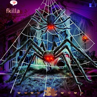 Araña Peluda Gigante Halloween 150 Cm - Decoración Realista Negra Con Ojos Rojos, Patas Flexibles, Ideal Para Fiestas De Terror