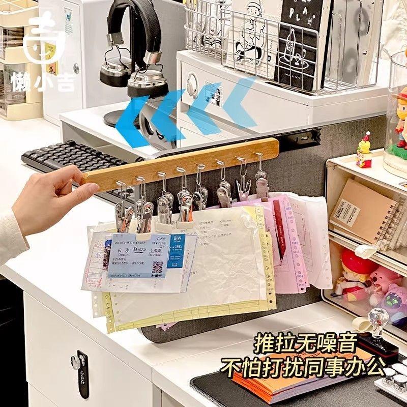 会计 工 位 票据 鈔 证 办公 室 桌面 收据 档案 壁挂 抽 拉 式 多 夹子 收纳 架 Estación De Contabilidad ...
