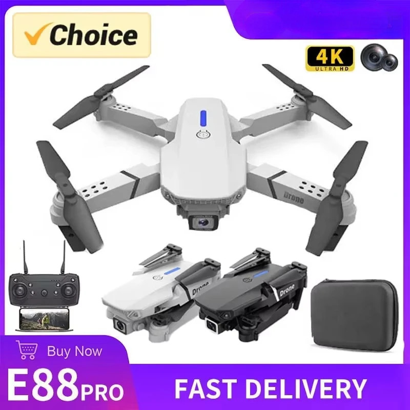 Nuevo Dron Fpv Wifi E88 Pro 2025 - Cámara Dual 4k/1080p, Gran Angular ...