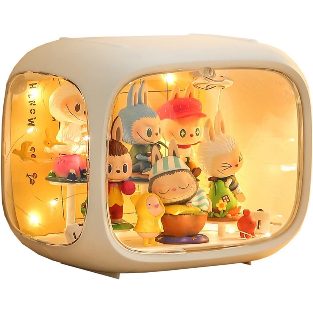 Vitrina De Cristal Para Muñecas Labubu POP MART – Caja De Exhibición Transparente A Prueba De Polvo, Fácil Montaje