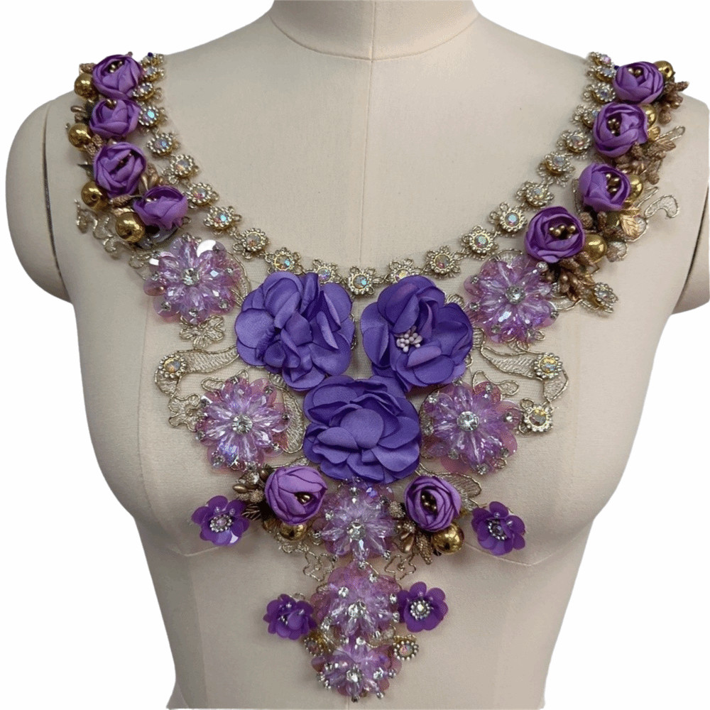 Apliqu De Encaje En 3D Para Vtido De Novia, Apliqu Floral Con