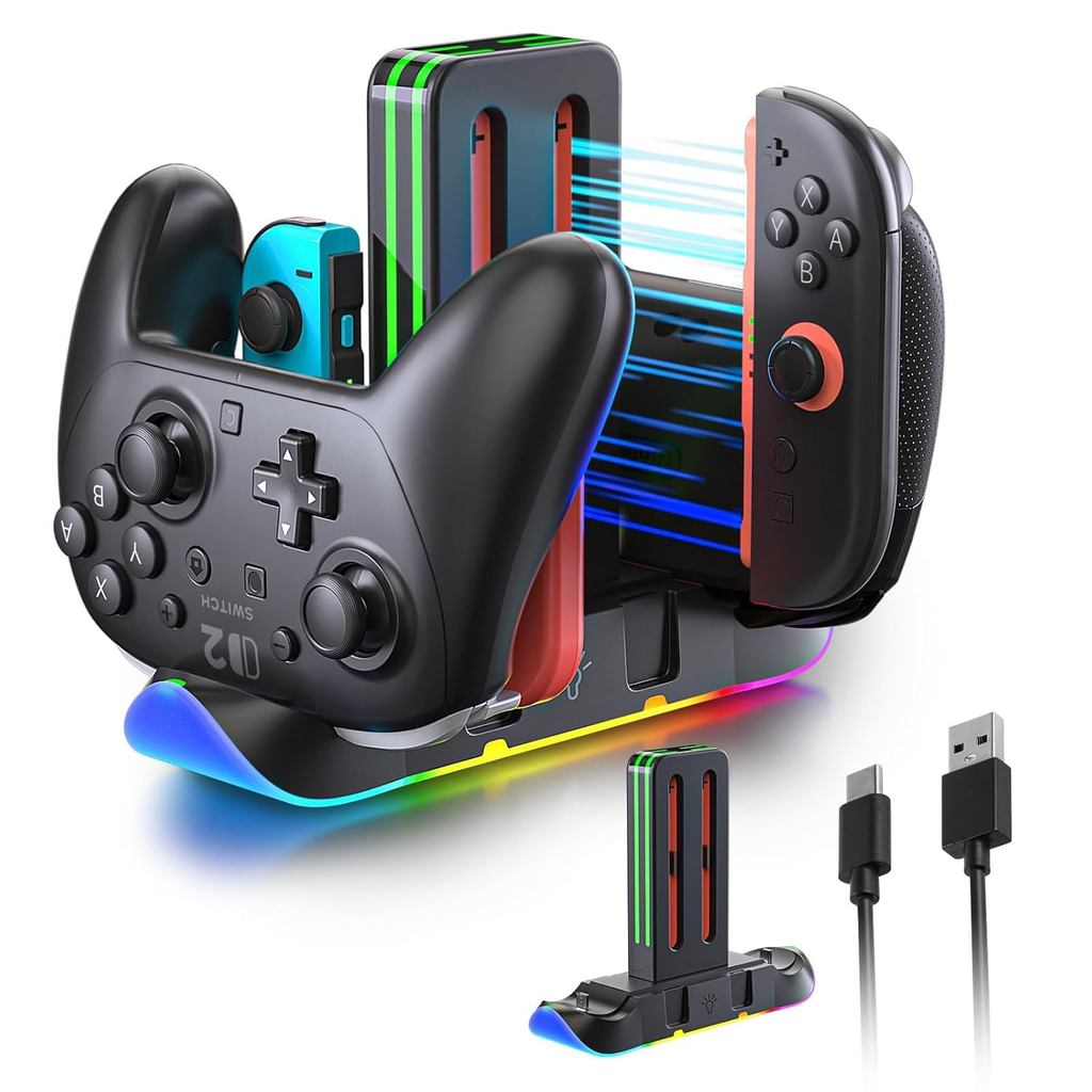 Base De Carga Para Mando Switch 2 , Estación De 6 En 1 Para 4 Mandos ...