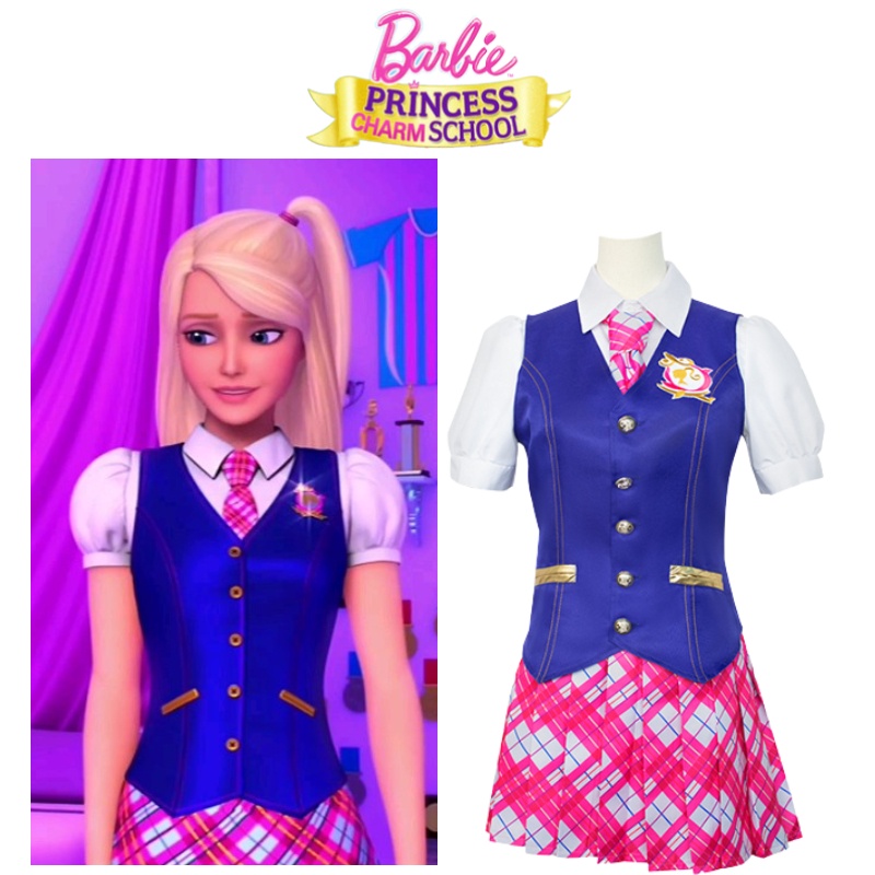 Moda Barbie Encanto Princesa Uniforme Escolar Cosplay Ropa