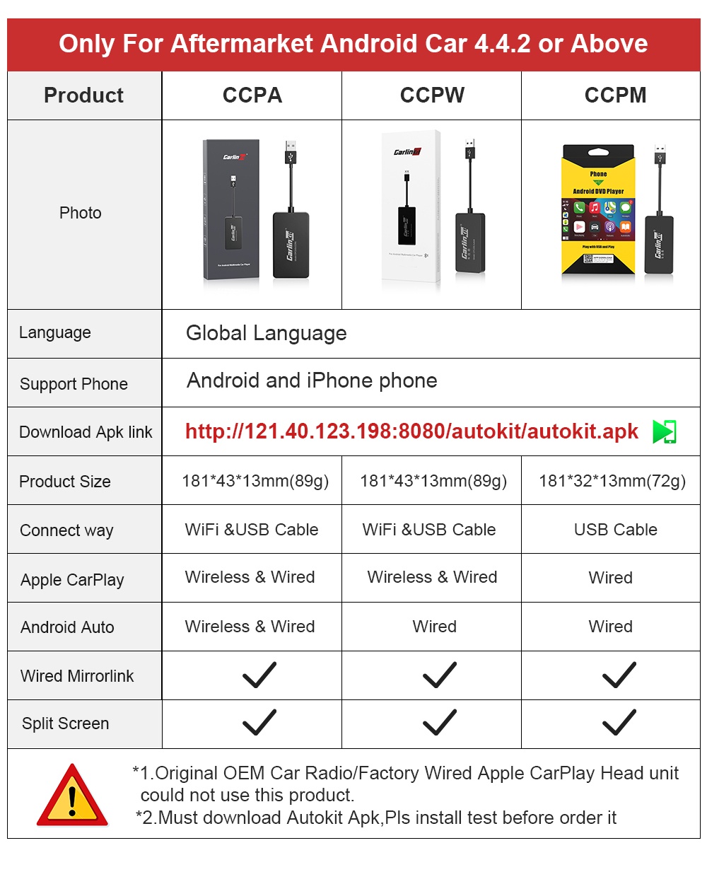 CarlinKit USB Inalámbrico CarPlay Dongle Con Cable Android Auto AI Box  Mirrorlink Coche Reproductor Multimedia Bluetooth Conectar