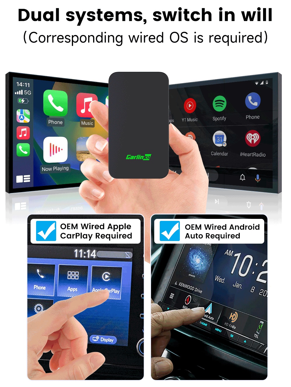 Carlinkit 5.0 Adaptador Inalámbrico para radios con Carplay de