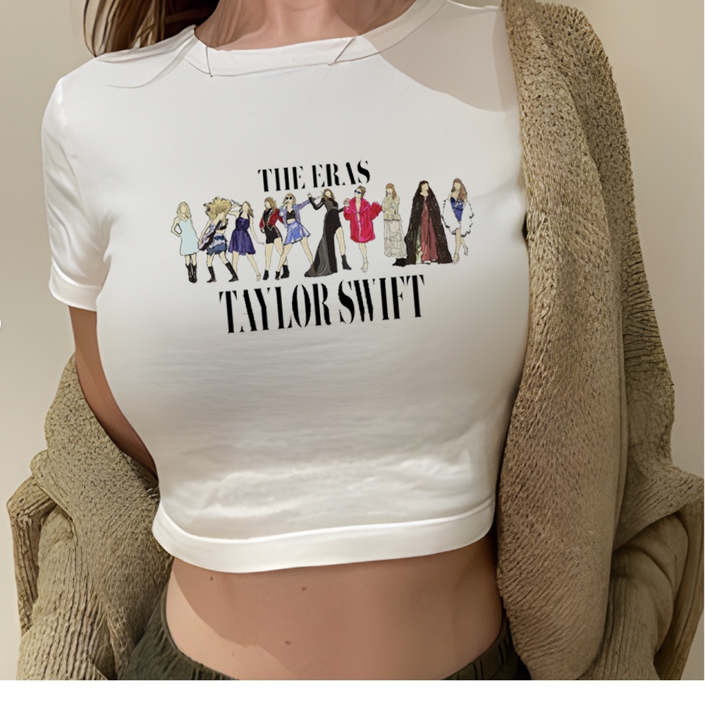 thumbnail image 1 of Taylor Swift the Eras Tour 90s yk2 crop top Mujer Estética Harajuku Ropa vintage Camiseta, 1 of 5