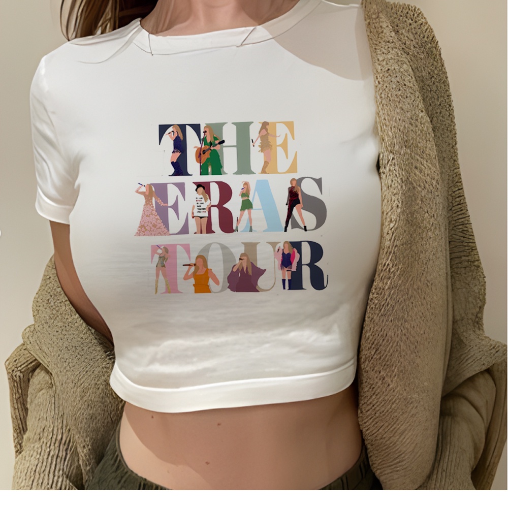 thumbnail image 1 of Taylor Swift the Eras Tour 90s yk2 crop top Mujer Estética Harajuku Ropa vintage Camiseta, 1 of 5