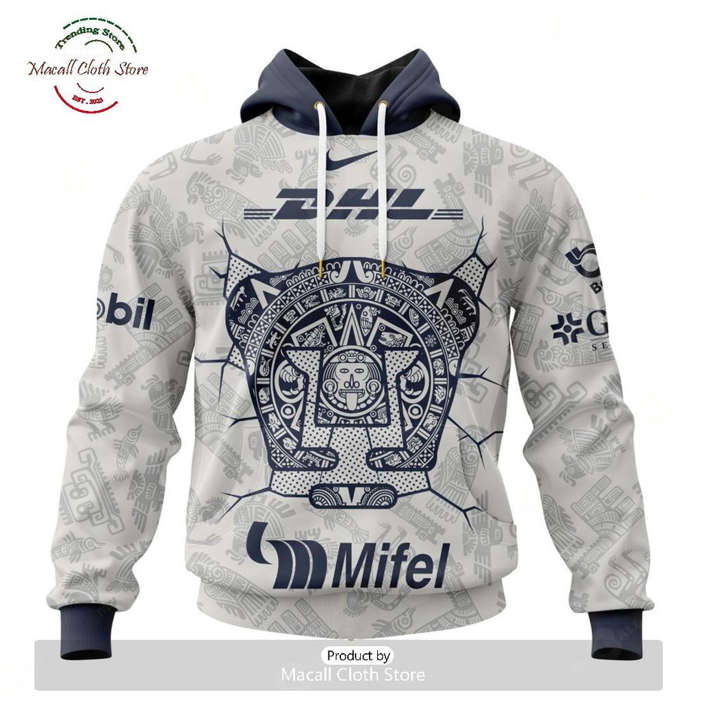 Personalizado LIGA MX Pumas UNAM 2023 2024 Hogar Diseno Azteca Sudadera Con Capucha 3D Shopee Mexico